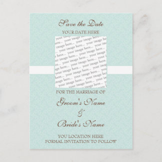 Seafoam Eggshell Save the Date Postcard