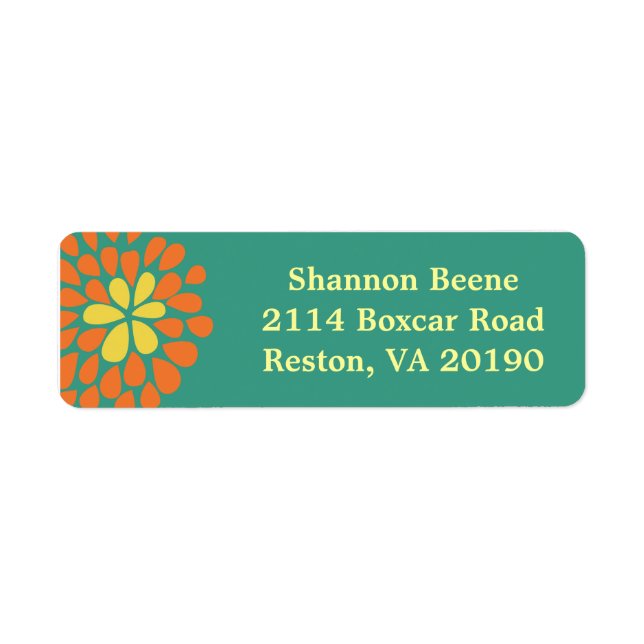 Seafoam Floral Address Labels (Front)