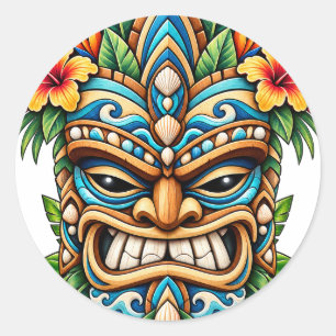 Seafoam Flower Tiki Sticker