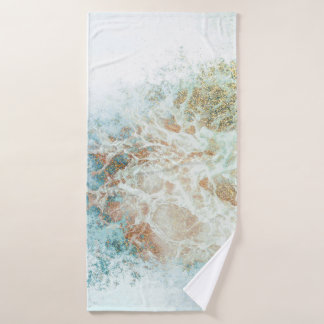 Seafoam Glitter Marble Bath Towel