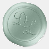 Seafoam Green 2 Letter Monogram Wax Seal Stickers