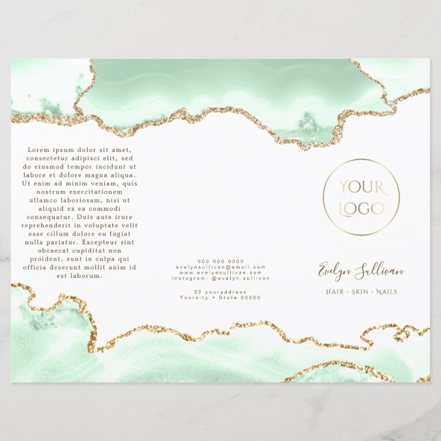 Seafoam green agate brochure (Front)