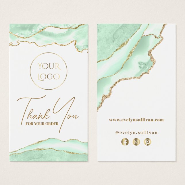 Seafoam green agate package insert (Front & Back)