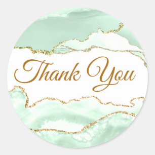 Seafoam Green Agate Thank You Sticker