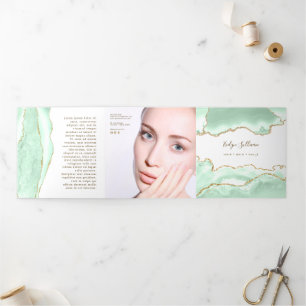 Seafoam green agate trifold brochure