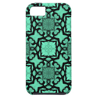 Seafoam green and black geometric kaleidoscope iPhone 5 cover