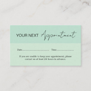 Seafoam Green Appointment Card