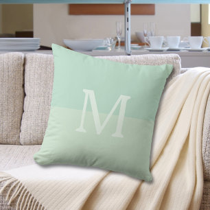 Seafoam Green Custom Monogram Cushion