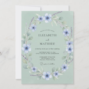 Seafoam Green Dreamy Woodland Wedding Invitation