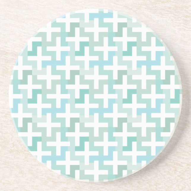 Seafoam Green Geometric Coaster (Front)