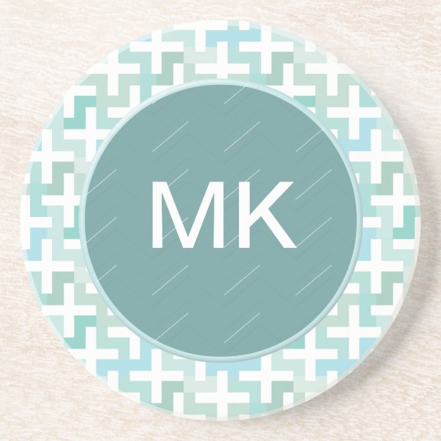 Seafoam Green Geometric Coaster (Front)