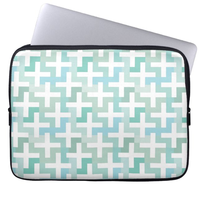 Seafoam Green Geometric Laptop Sleeve (Front)