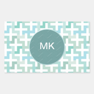 Seafoam Green Geometric Rectangular Sticker