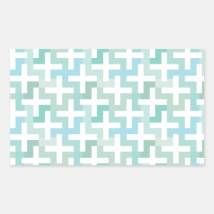 Seafoam Green Geometric Rectangular Sticker