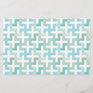 Seafoam Green Geometric Stationery