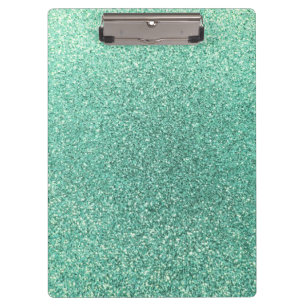 Seafoam green glitter clipboard