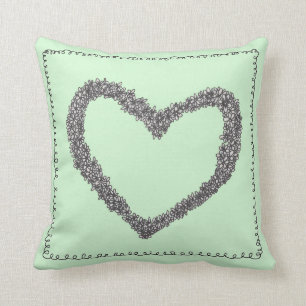 Seafoam Green Heart cushion