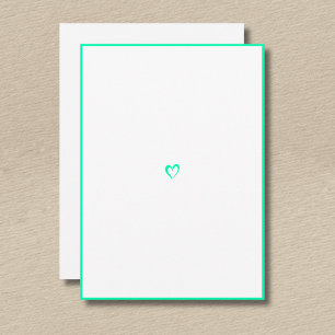 Seafoam Green Minimal Border Little Heart No Text  Card