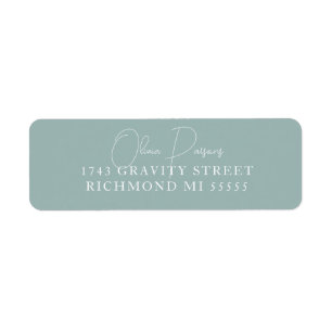Seafoam Green Modern Minimally Scripted Address
