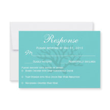 Seafoam Green Seahorse Wedding RSVP Response Cards