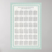 Seafoam Green Seigaiha Wedding/Event Seating Chart
