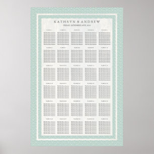 Seafoam Green Seigaiha Wedding/Event Seating Chart