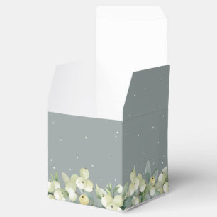 Seafoam Green Snowberry+Eucalyptus Winter Wedding Favour Box