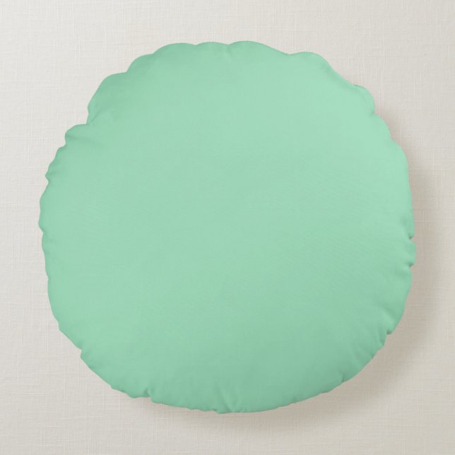 Seafoam Green Solid Color Round Cushion (Front)