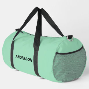 Seafoam Green Solid Colour Custom name  Duffle Bag
