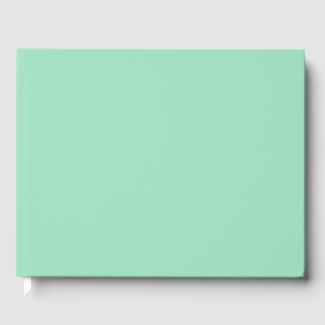 Seafoam Green Solid Colour Guest Book (Front)