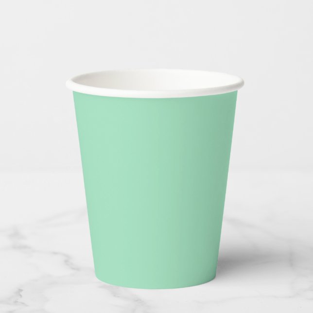 Seafoam Green Solid Colour Paper Cups (Front)