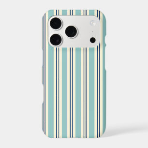 Seafoam Green Striped iPhone Case Preppy Coastal