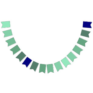 Seafoam Green to Navy Blue Gradient Bunting