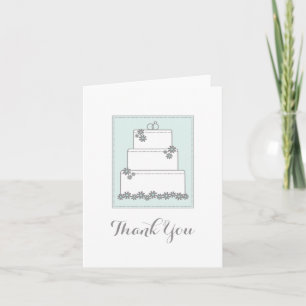 Seafoam Green Wedding Cake Thank You Notecard