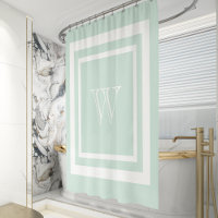 Seafoam Green White Framed Monogram