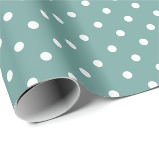 Seafoam Green | White Polka Dot Wrapping Paper