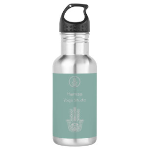 Seafoam Green Yoga Studio Hamsa Customisable 532 Ml Water Bottle