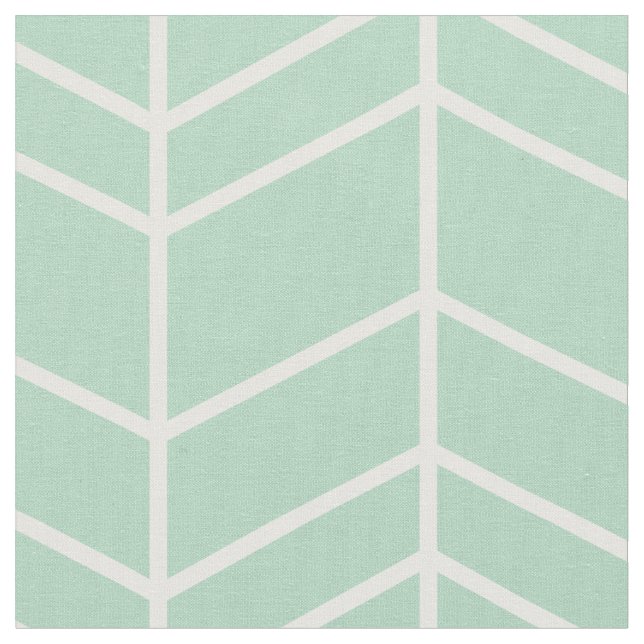 Seafoam Herringbone Chevron Fabric (Close Up)