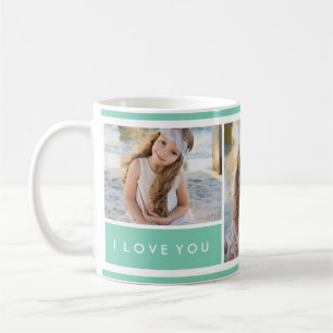 Seafoam I love You Photo Collage   Mug