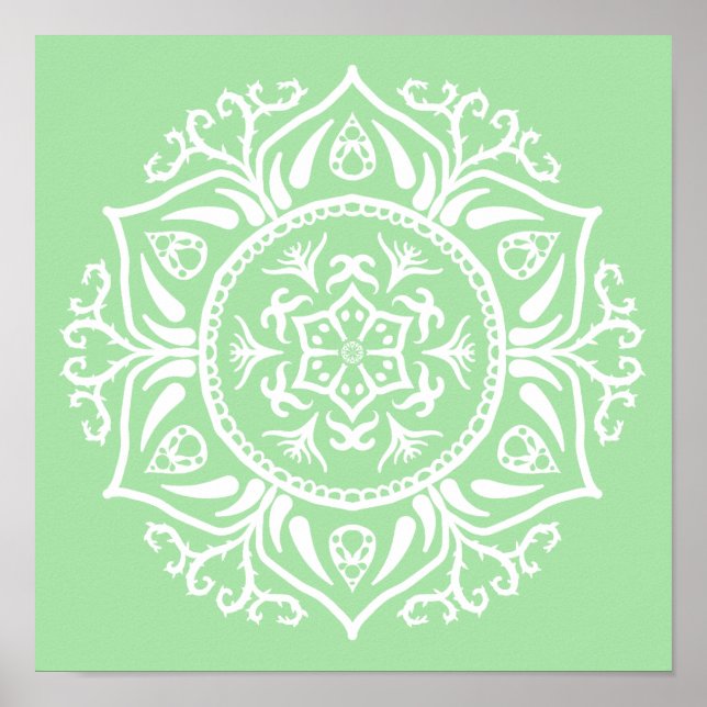 Seafoam Mandala Poster (Front)