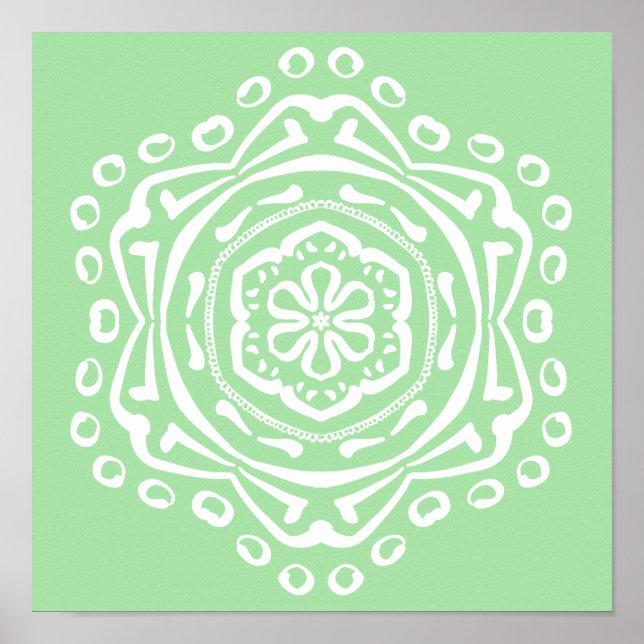 Seafoam Mandala Poster (Front)