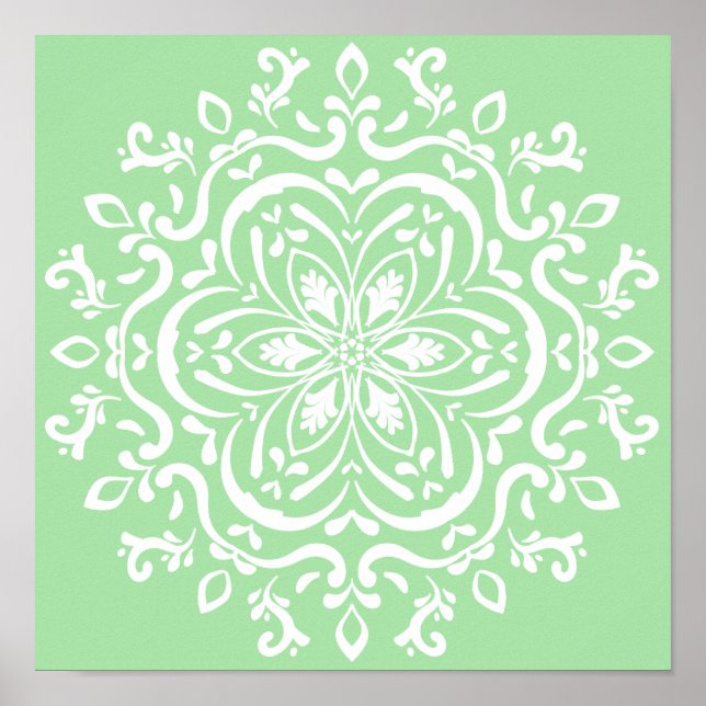 Seafoam Mandala Poster (Front)