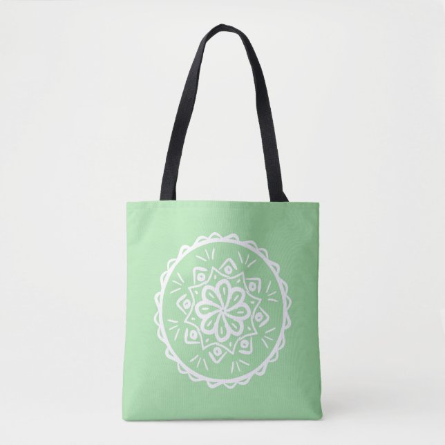 Seafoam Mandala Tote Bag (Front)