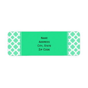 Seafoam Mint Green Quatrefoil Pattern