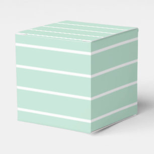 seafoam mint green white stripes pattern Gift Favour Box