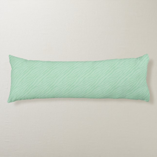 Seafoam Mint Green Zebra Print Body Cushion (Front)