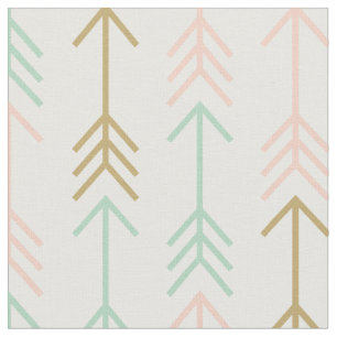 Seafoam Peach and Gold Arrows Fabric