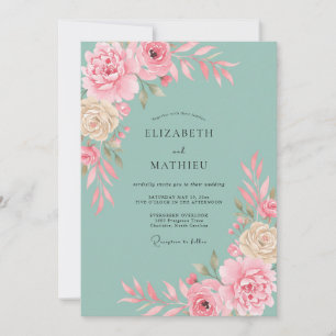 Seafoam Refined Springtime Wedding Invitation