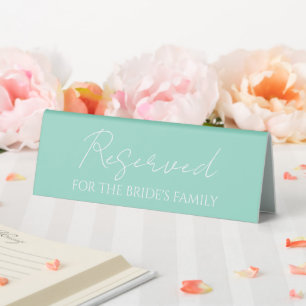 Seafoam Reserved for Bride's Family Wedding