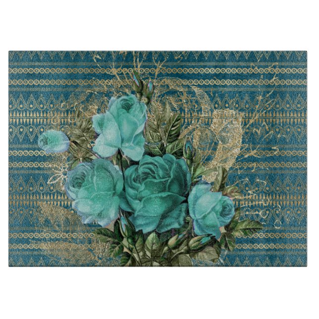 Seafoam Roses Bouquet   Cutting Board (Front)